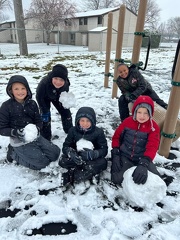 First Snow at School Recess
